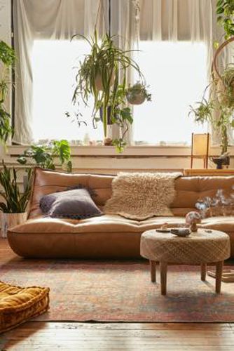 Greta Faux Leather XL Sofa Bed - Brown 208cm x 106cm x 78cm at - Urban Outfitters - Modalova