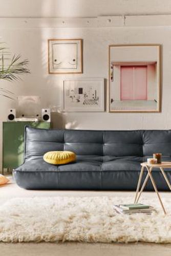 Greta XL Grey Faux Leather Sofa Bed - Grey L: 208.2cm x W: 129.5cm x H: 32cm at - Urban Outfitters - Modalova