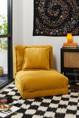 Keoni Yellow Corduroy Single Sofa Bed - Orange L: 78cm x W: 107cm x H: 75cm at - Urban Outfitters - Modalova