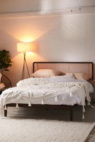 Marte Rattan Black Double Bed - Black at - Urban Outfitters - Modalova