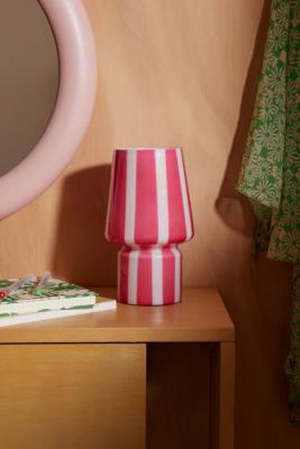 Pink Stripe Little Glass Lamp - Pink Dia: 12.5cm x H: 21cm at - Urban Outfitters - Modalova