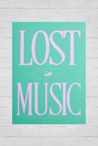 Lune Club Lost In Music 30x40 Wall Art Print - Green at Urban Outfitters - Pink Giraffe Print Co - Modalova