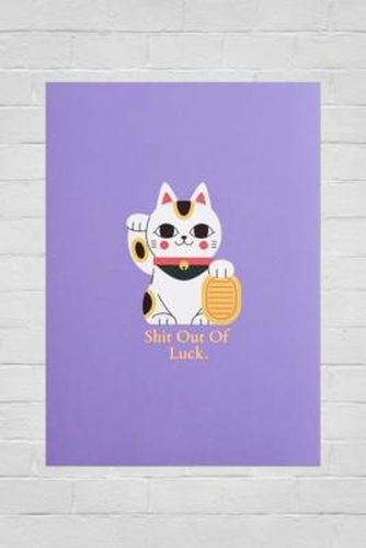 Cactus Tree Cup Sh*t Out Of Luck Wall Art Print - Purple 30cm x 40cm at - Urban Outfitters - Modalova