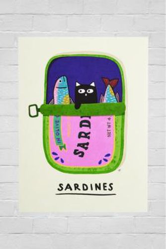 Pink Giraffe Print Sardines 30x40 Wall Art Print at Urban Outfitters - Pink Giraffe Print Co - Modalova