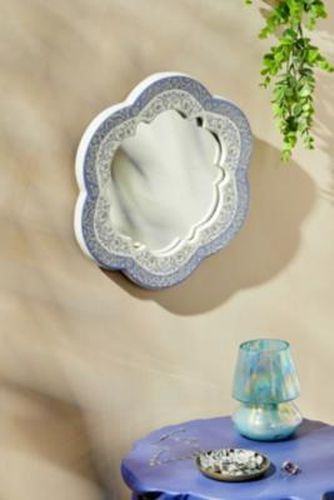 Blue Tile Floral Mirror - Blue ALL at - Urban Outfitters - Modalova