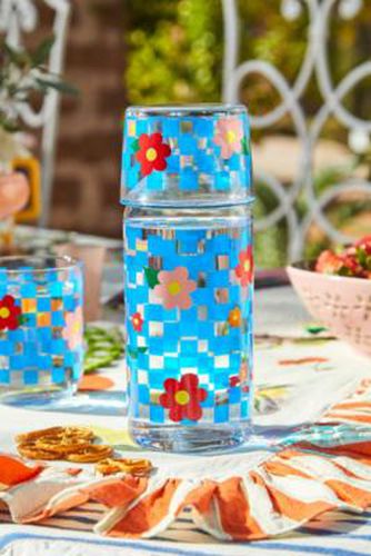 Check & Flower Carafe Set - Blue ALL at - Urban Outfitters - Modalova