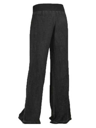 Basic Solid Casual Pants - Modetalente - Modalova