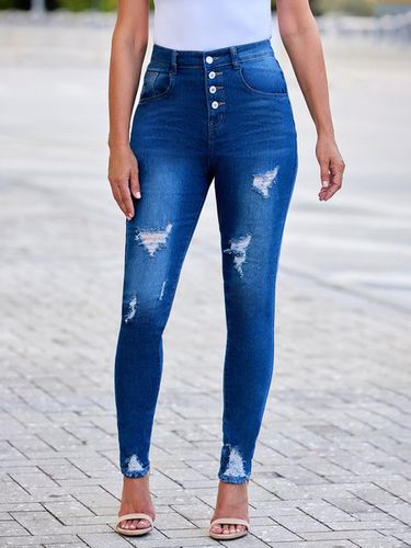 Plain Cocoon Casual Jeans - Just Fashion Now - Modalova