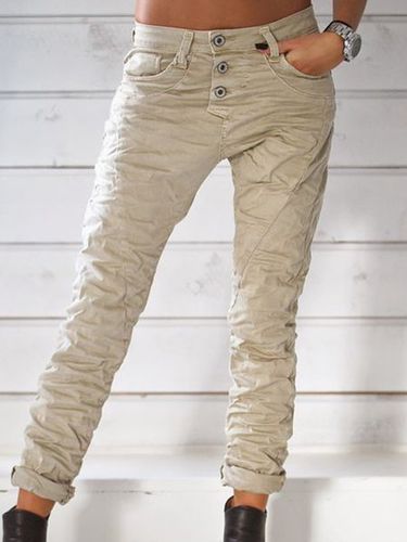 Denim Buttoned Jeans - Modetalente - Modalova