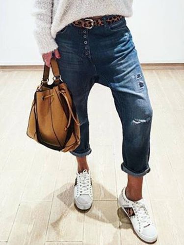 Plain Denim Jeans - Just Fashion Now - Modalova