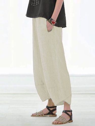 Summer Pockets Striped Casual Capri Pants - Just Fashion Now - Modalova
