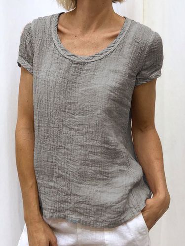 Summer Short Sleeve Round Neck Casual T-Shirt - Modetalente - Modalova