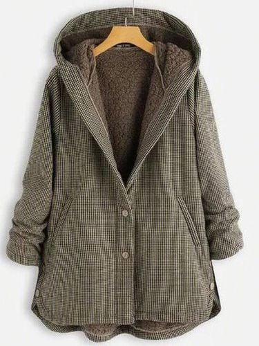 Casual Pockets Cotton-Blend Fleece Coat - Modetalente - Modalova