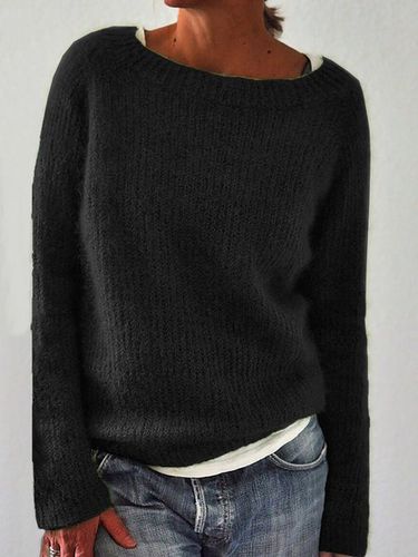 Solid Knitted Sweaters Pullovers Jumpers - Modetalente - Modalova
