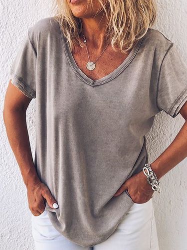 Short Sleeve V-neck Shirt - Just Fashion Now - Modalova
