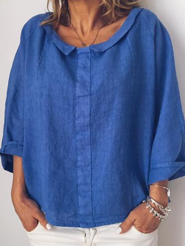 Solid Casual Long Sleeve Blouse - Just Fashion Now - Modalova
