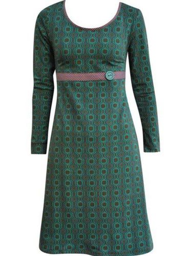 Green Cotton-Blend Casual Knitting Dress - Modetalente - Modalova