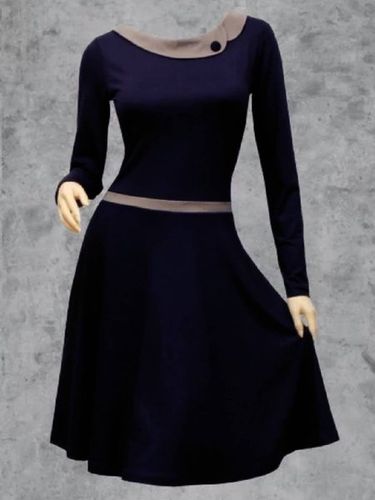 Casual Long Sleeve Knitting Dress - Modetalente - Modalova