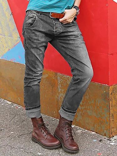 Button Down Pockets Denim Jeans Jeans - Modetalente - Modalova