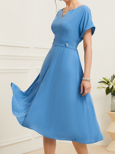 Buckle Plain Elegant Dress With No - Just Fashion Now - Modalova