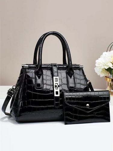 Pcs/set Large Capacity Crocodile Embossed Tote Bag Commuting Crossbody Bag with Coin Purse - Just Fashion Now - Modalova