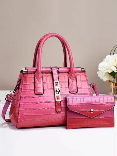 Pcs/set Large Capacity Crocodile Embossed Tote Bag Commuting Crossbody Bag with Coin Purse - Just Fashion Now - Modalova