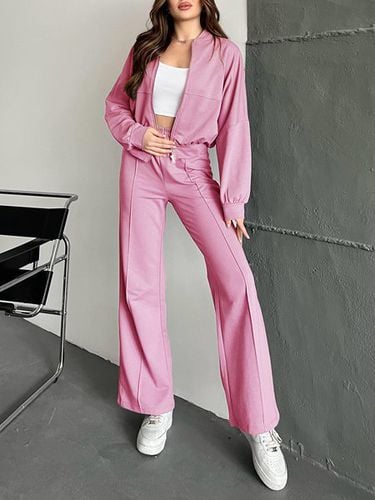 Plain Casual Regular Fit Two-Piece Set - Just Fashion Now - Modalova