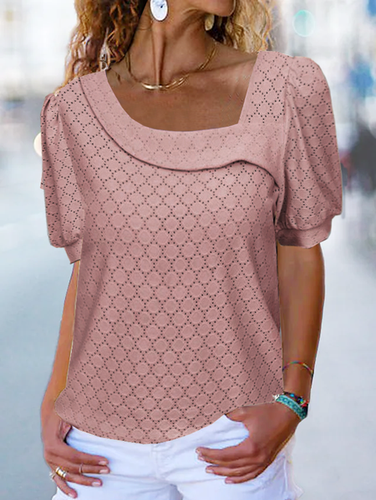 Casual Lace Asymmetrical T-Shirt - Just Fashion Now - Modalova