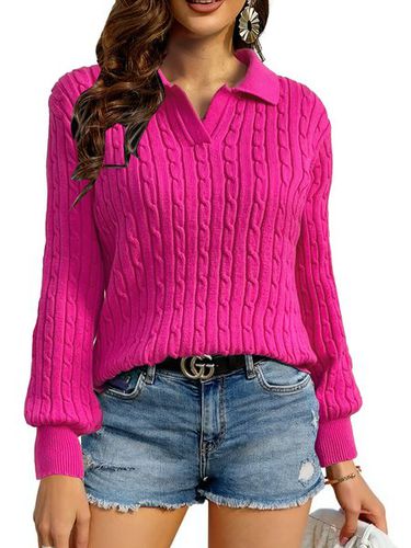 Plain Balloon Sleeve Casual Regular Fit Sweater - Just Fashion Now - Modalova