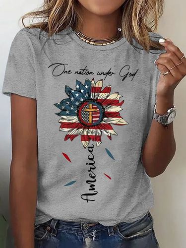America Flag Casual T-Shirt - Just Fashion Now - Modalova