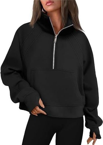 Sports Plain Loose Shawl Collar Sweatshirt - Just Fashion Now - Modalova