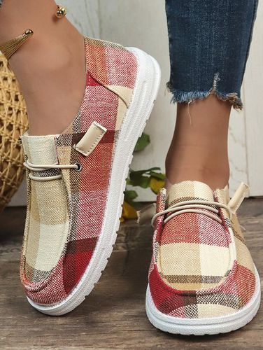 Fabric Plaid Casual All Season Casual Shoes - Just Fashion Now - Modalova