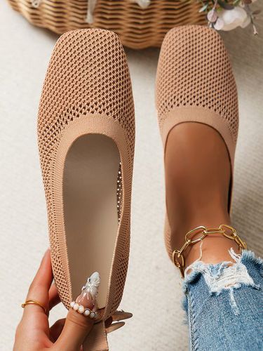 Casual Mesh Fabric Plain Shallow Shoes - Just Fashion Now - Modalova