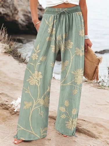 Casual Floral Loose Pants - Just Fashion Now - Modalova