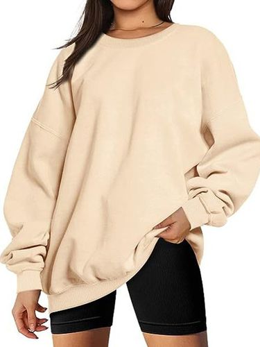 Loose Casual Crew Neck Sweatshirt - Just Fashion Now - Modalova