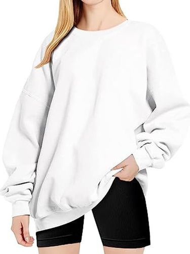 Loose Casual Crew Neck Sweatshirt - Just Fashion Now - Modalova