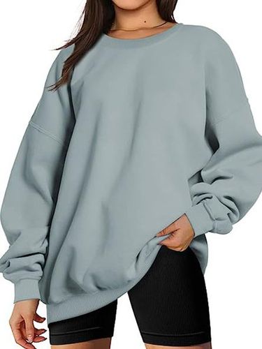 Loose Casual Crew Neck Sweatshirt - Just Fashion Now - Modalova