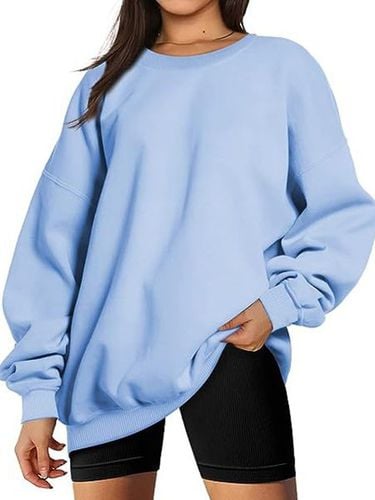 Loose Casual Crew Neck Sweatshirt - Just Fashion Now - Modalova