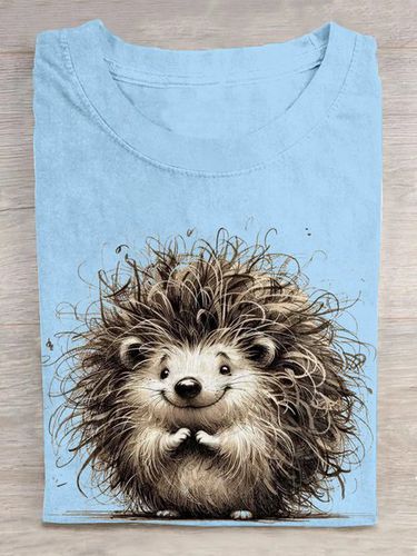 Casual Crew Neck Animal T-Shirt - Modetalente - Modalova