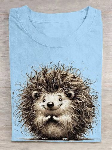 Casual Crew Neck Animal T-Shirt - Modetalente - Modalova