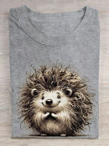 Casual Crew Neck Animal T-Shirt - Modetalente - Modalova