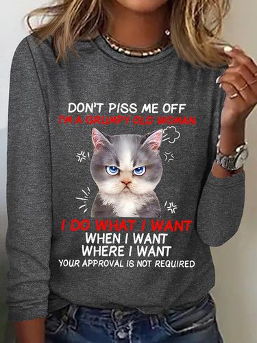 Don't Piss Me Offi'm A Grumpy Old Woman Long Sleeve Shirt - Just Fashion Now - Modalova