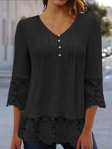 Casual Lace Loose Blouse - Modetalente - Modalova