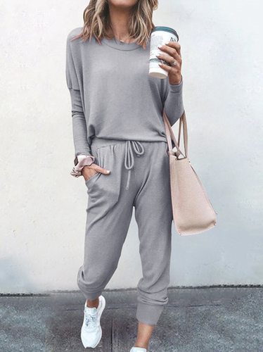 Hoodie Jersey Casual Two-Piece Set - Just Fashion Now - Modalova