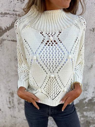 Hollow Out Loose Casual Yarn/Wool Yarn Sweater - Just Fashion Now - Modalova