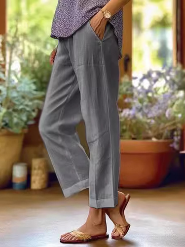 Plain Casual Pants - Modetalente - Modalova