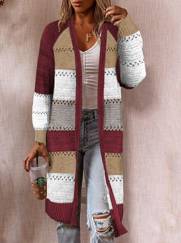 Striped Casual Cardigan - Just Fashion Now - Modalova