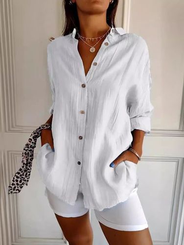 Plain Casual Shirt - Just Fashion Now - Modalova