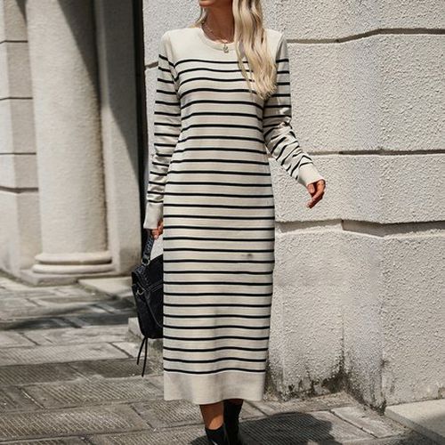 Casual Loose Sweater Dress With No - Just Fashion Now - Modalova