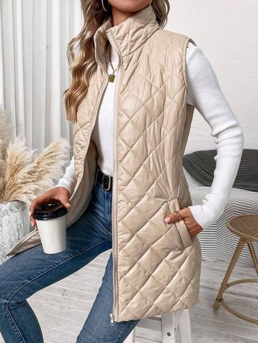 Turtleneck Casual Regular Fit Plain Vest - Just Fashion Now - Modalova